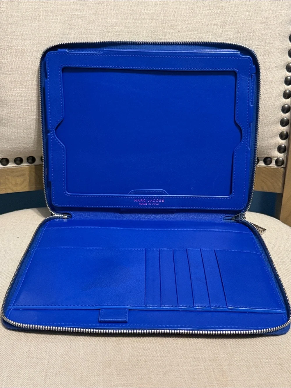 Marc Jacobs Royal Blue Leather Tablet Case